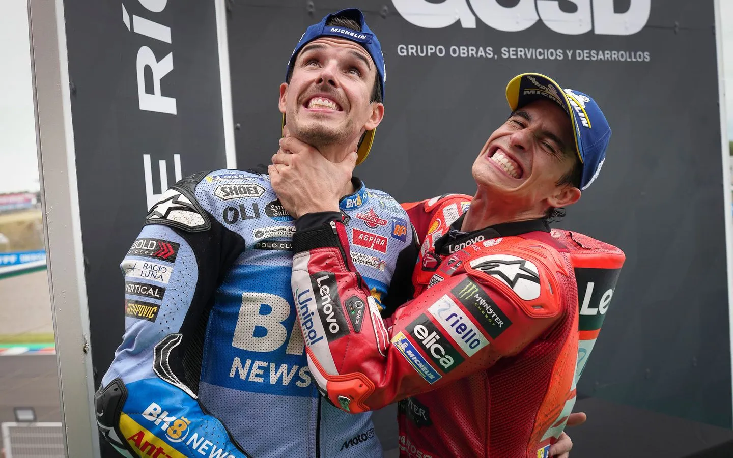 Marc Marquez held a 1.5s lead over Alex Marquez